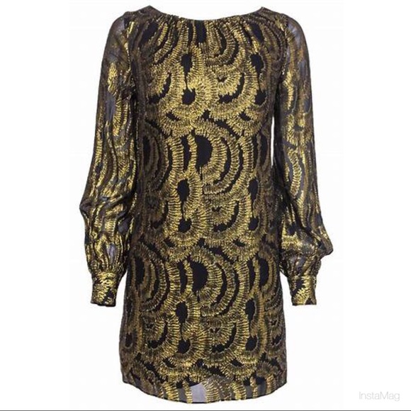 ⭐️HOST PICK⭐️ MILLY Golden Open Back Silk Mini Dress - Picture 2 of 15